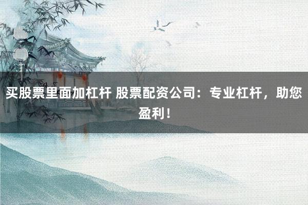 买股票里面加杠杆 股票配资公司：专业杠杆，助您盈利！